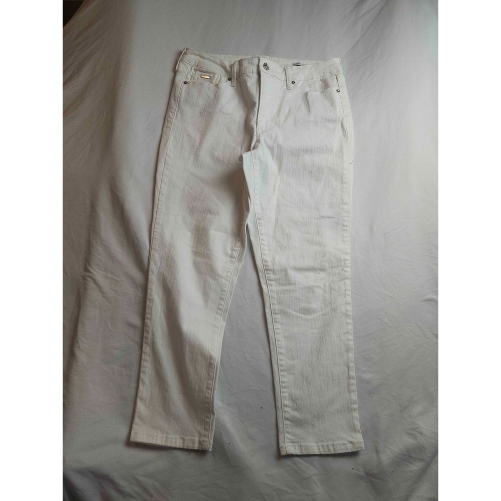 Nine West Gramercy Jeans Womens Size 10‎ White Denim Cropped Minimalist Casual
